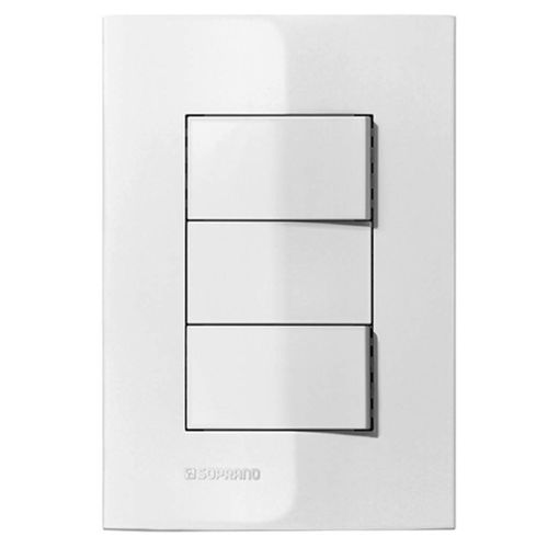 Interruptor Simples Soprano Iris 2 Teclas Branco 10A 4x2