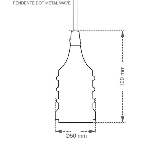 Pendente de Alumínio Taschibra Dot Metal Wave Cromo 1xE27