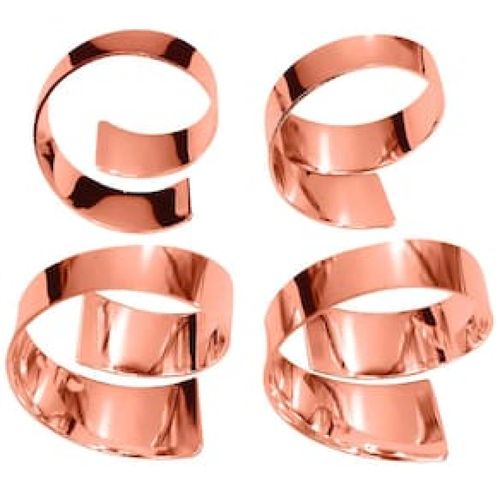 Conjunto de Argolas para Guardanapo Haus Concept Mirazur Rosa Gold  4 Peças