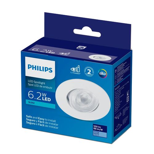 Spot Led de Embutir Redondo Philips SL052 6,2w 550LM Luz Branca