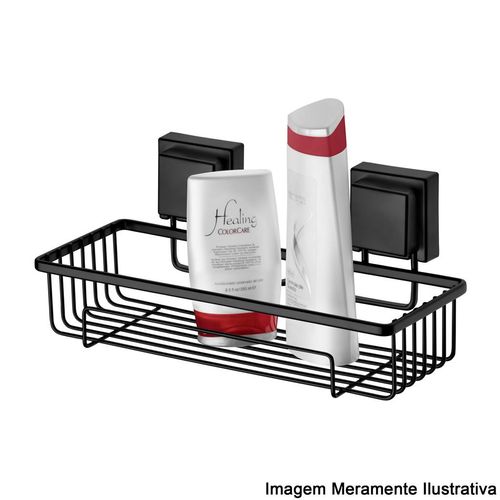 Suporte para Shampoo Future com Ventosa Preto Fosco