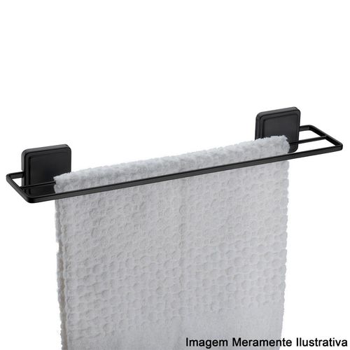 Toalheiro Duplo Future com Adesivo Preto Fosco 45cm