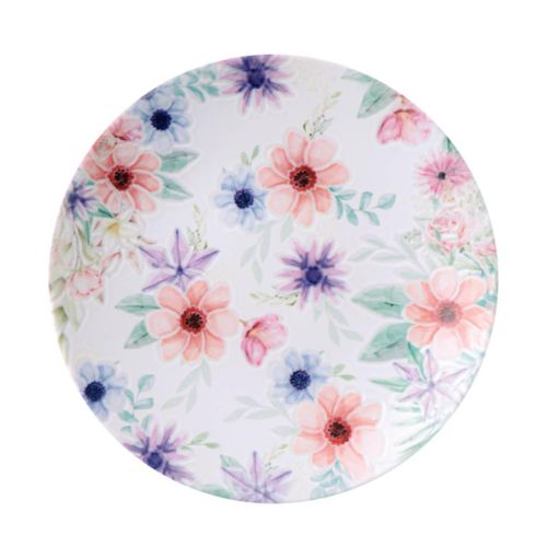 Prato para Sobremesa 21cm Floratta em Porcelana Decorada 96580036 Tramontina