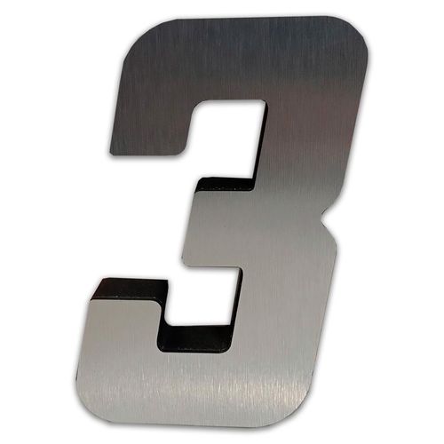 Número Aço Escovado Numeral ACM 3D 3 2064 185mm