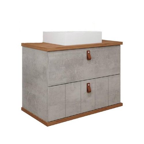 Armário em MDF Mgm Decor Milano Cimento Freijó 60cm