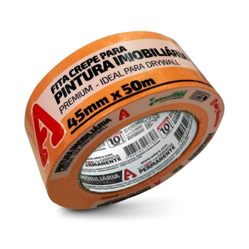 Fita Crepe para Pintura Imobiliaria Adere Laranja (Drywall) 45mmx50m