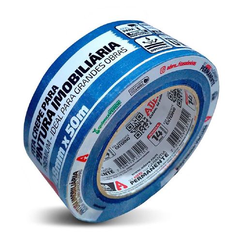 Fita Crepe para Pintura Imobilaria Adere Azul Externa e Interna 48mmx50m