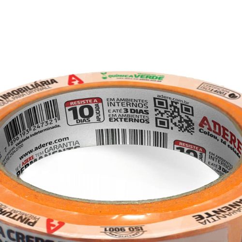 Fita Crepe para Pintura Imobiliaria Adere Laranja (Drywall) 24mmx50m