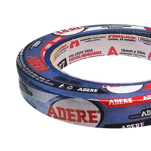 Fita Crepe para Pintura Imobilaria Adere Azul Externa e Interna 18mmx50m