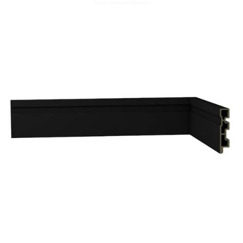 Rodapé Super WPC Ecovale R9 Frisado Laca Preto 1,5x7x240cm