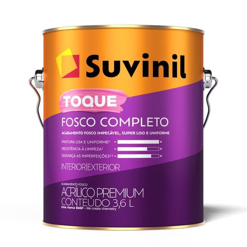 Tinta Acrílica 3,6L Toque Fosco Completo Branco Neve 50841585 Suvinil