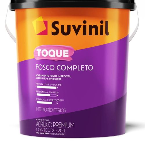 Tinta Acrílica Suvinil Toque Fosco Completo Branco Neve 20L