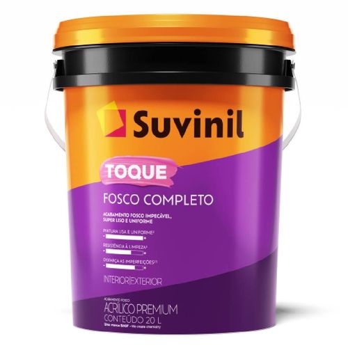 Tinta Acrílica Suvinil Toque Fosco Completo Branco Neve 20L