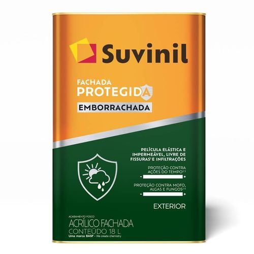 Tinta Acrílica Suvinil Fachada Protegida Emborrachada Branco Neve 18 Litros