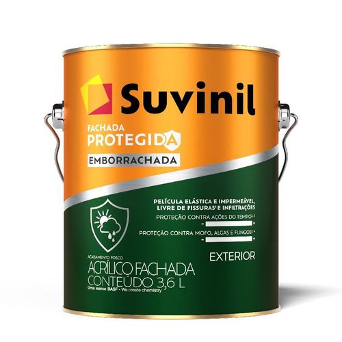 Tinta Acrílica 3,6L Fachada Protegida Emborrachada Branco Neve 50842066 Suvinil