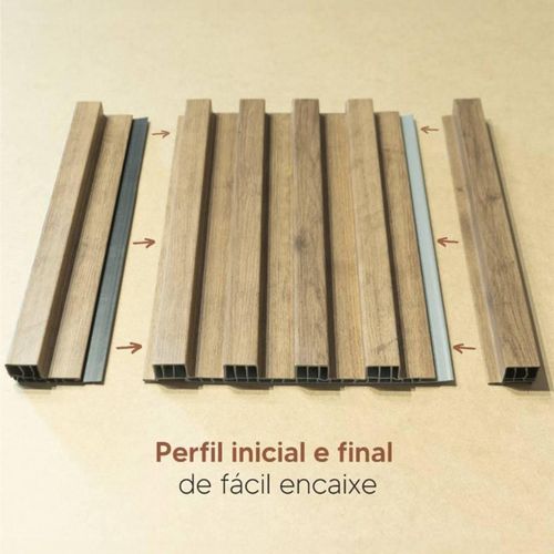 Perfil Final PVC Macheto Interno Freijó 3 Metros