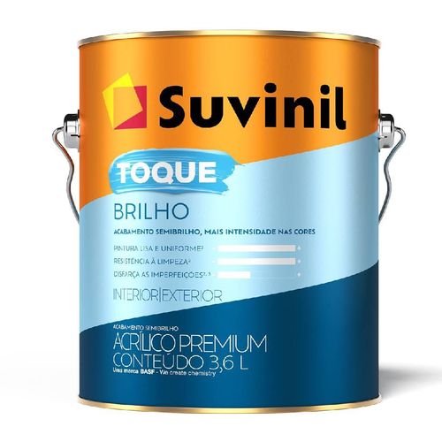 Tinta Acrílica 3,6L Toque Brilho Branco Neve 50839876 Suvinil
