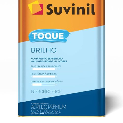 Tinta Acrílica 18L Toque Brilho Branco Neve 50839849 Suvinil