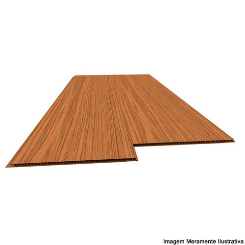 Forro de PVC Plasbil Liso Junta Seca Relevo Rústico Cerejeira 7x200mm