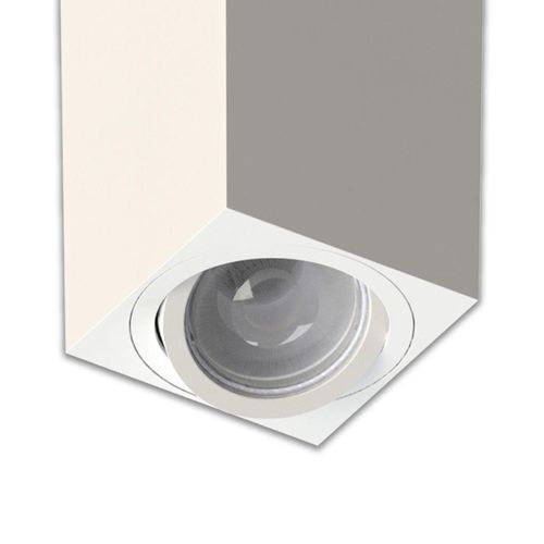 Spot Sobrepor para Dicróica Quadrado Tower Face Plana Branco SE-385.2523 Save Energy