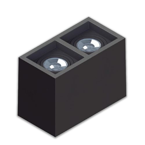 Spot Sobrepor para 2xPar20 Quadrado Boxit Recuado Preto SE-385.2562 Save Energy