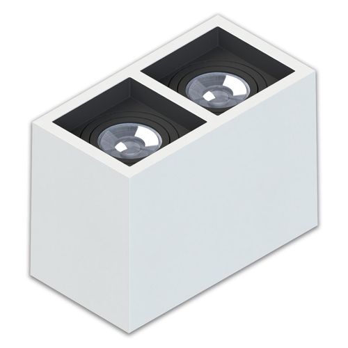 Spot Sobrepor para 2xPar20 Quadrado Boxit Recuado Branco SE-385.2560 Save Energy