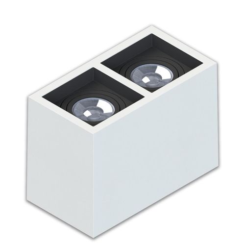 Spot Sobrepor para 2xDicróica Quadrado Boxit Recuado Branco SE-385.2548 Save Energy