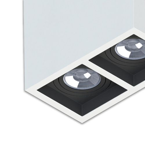 Spot Sobrepor para 2xPar20 Quadrado Boxit Recuado Branco SE-385.2560 Save Energy