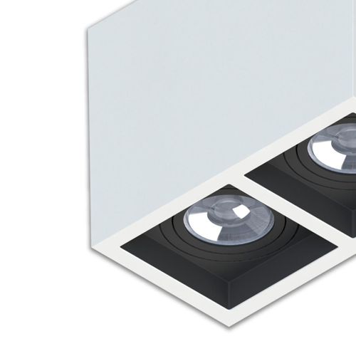 Spot Sobrepor para 2xDicróica Quadrado Boxit Recuado Branco SE-385.2548 Save Energy