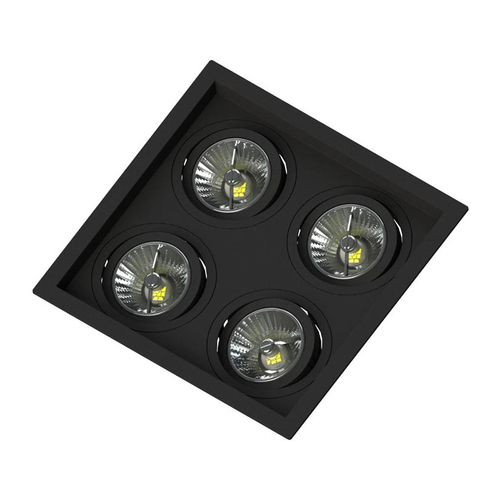 Spot de Embutir Quadruplo Ar70 Recuado Preto SE-330.2916 Save Energy