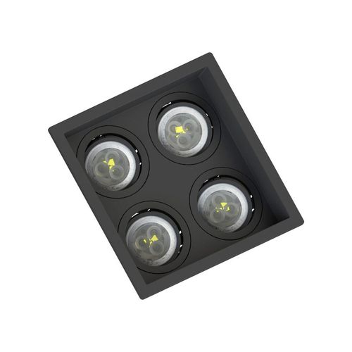 Spot de Embutir Quadruplo Mini Dicroica Recuado Preto SE-330.3129 Save Energy