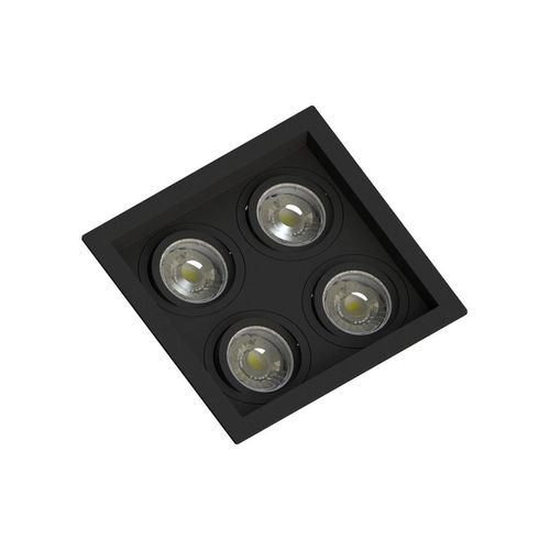 Spot de Embutir Quadruplo Dicroica Recuado Preto SE-330.2898 Save Energy