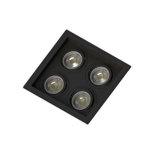 Spot de Embutir Quadruplo Dicroica Recuado Preto SE-330.2898 Save Energy