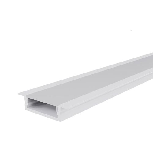 Perfil de Embutir Luminatti Largo para Fita Led 3M Largura 2,5cm Light Nano Branco