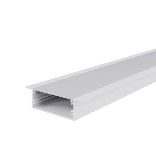 Perfil de Embutir Luminatti Extra Largo para Fita Led 1M Largura 4cm Light Nano Branco