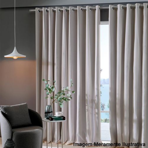 Cortina Duplex Bella Lisa Cromo/Areia 4,20x2,30m