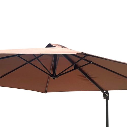Ombrelone Poliéster Suspenso Lateral NDI Chocolate e Cinza 3 Metros