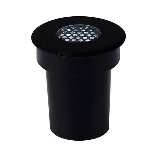 Embutido de Solo Led 3w Flat Preto com Grade Anti Ofuscante Luz Amarela Ip67 LM2529 Luminatti