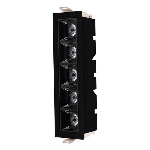 Embutido Led 10w 5 Spots Luz Amarela Preto Dot Light Concentrado LM2163 Luminatti