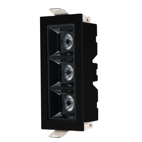 Embutido Led 6w 3 Spots Luz Neutra Preto Dot Light Concentrado LM2596 Luminatti