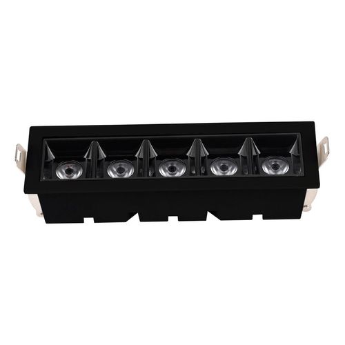 Embutido Led 10w 5 Spots Luz Amarela Preto Dot Light Concentrado LM2163 Luminatti