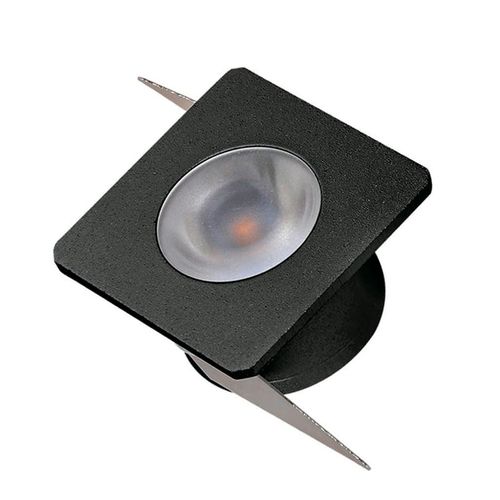 Spot de Embutir 1w Mini Quadrado Preto Luz Amarela 127/220V LM620 Luminatti