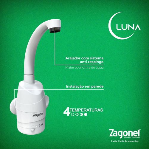 Torneira 4 Temperaturas Zagonel Luna Branco  5500W 220V