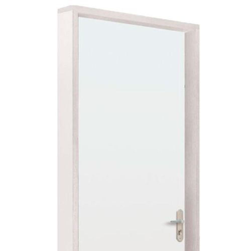 Kit Porta Melamínico Mgm com Batente Regulável Abertura para Esquerda com Dobradiça e Fechadura Externa - Branca 86x215x12cm