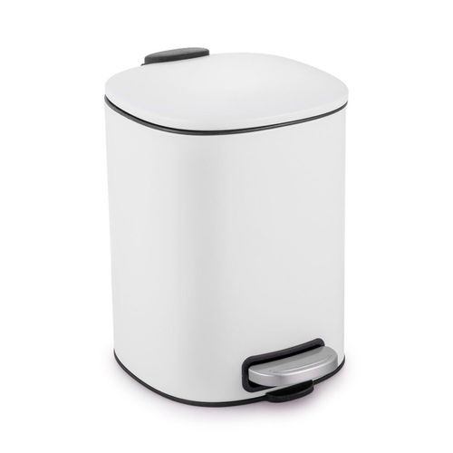 Lixeira Aço NDI Quadrada com Pedal - Branco 3 Litros