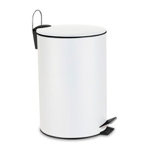 Lixeira Aço NDI Redonda com Pedal - Branco 12 Litros