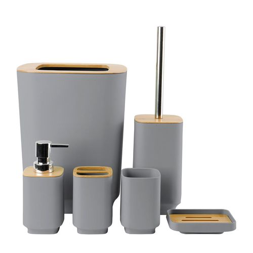 Kit Banheiro 6 Peças NDI Cinza