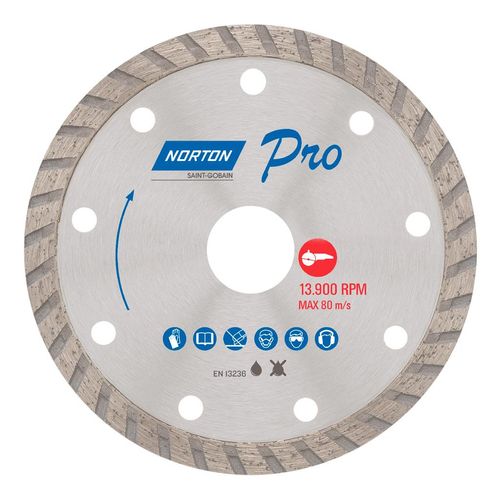 Disco de Corte Diamantado Norton Porcelanato Pro Esmerilhadeira 115mm