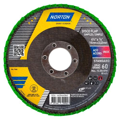 Disco Flap Norton Standard Metal 115mm N° 60