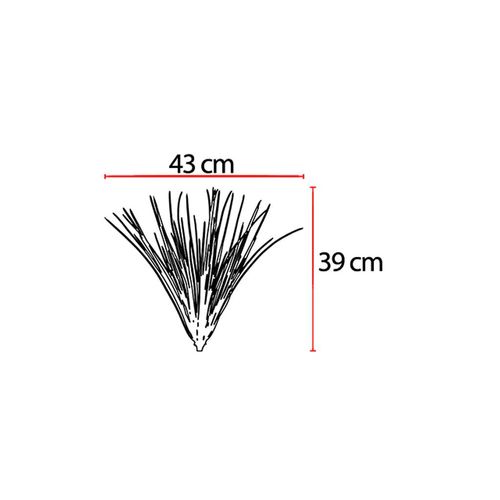 Folhagem Grass com Print Flor Arte Verde 46cm